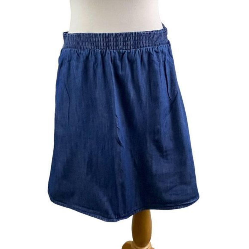 🌿4/$35 🌿‎ FUN DAY Blue Denim Stretch Waist Skirt (S)